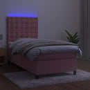 kontinentalseng med LED-lys 80x200 cm velour pink