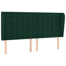 kontinentalseng med LED-lys 200x200 cm fløjl mørkegrøn