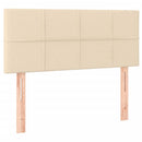 kontinentalseng med madras 90x190 cm stof cremefarvet