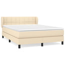 kontinentalseng med madras 140x190 cm stof cremefarvet