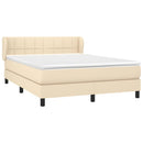 kontinentalseng med madras 140x190 cm stof cremefarvet