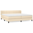 kontinentalseng med madras 200x200 cm stof cremefarvet