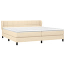 kontinentalseng med madras 200x200 cm stof cremefarvet