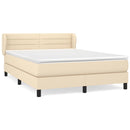 kontinentalseng med madras 140x190 cm stof cremefarvet