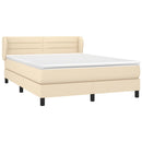 kontinentalseng med madras 140x190 cm stof cremefarvet