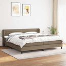 kontinentalseng med madras 200x200 cm stof gråbrun