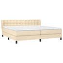kontinentalseng med madras 200x200 cm stof cremefarvet