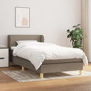 kontinentalseng med madras 90x190 cm stof gråbrun