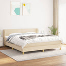 kontinentalseng med madras 160x200 cm stof cremefarvet
