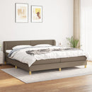 kontinentalseng med madras 200x200 cm stof gråbrun
