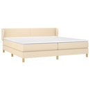 kontinentalseng med madras 200x200 cm stof cremefarvet