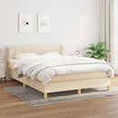 kontinentalseng med madras 140x200 cm stof cremefarvet