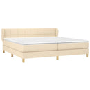 kontinentalseng med madras 200x200 cm stof cremefarvet