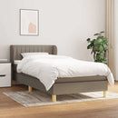 kontinentalseng med madras 90x190 cm stof gråbrun