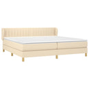 kontinentalseng med madras 200x200 cm stof cremefarvet