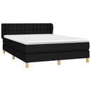 kontinentalseng med madras 140x190 cm stof sort