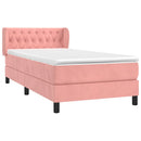 kontinentalseng med madras 90x190 cm fløjl pink