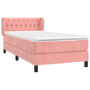 kontinentalseng med madras 90x190 cm fløjl pink