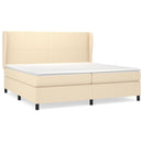 kontinentalseng med madras 200x200 cm stof cremefarvet