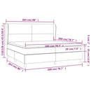 kontinentalseng med madras 200x200 cm stof blå