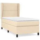 kontinentalseng med madras 90x190 cm stof cremefarvet