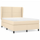 kontinentalseng med madras 140x190 cm stof cremefarvet