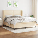kontinentalseng med madras 180x200 cm stof cremefarvet