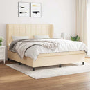 kontinentalseng med madras 180x200 cm stof cremefarvet