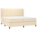 kontinentalseng med madras 200x200 cm stof cremefarvet