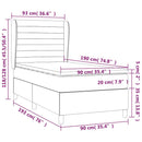 kontinentalseng med madras 90x190 cm stof sort