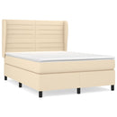 kontinentalseng med madras 140x190 cm stof cremefarvet
