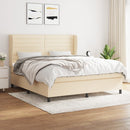 kontinentalseng med madras 180x200 cm stof cremefarvet