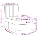 kontinentalseng med madras 80x200 cm stof cremefarvet