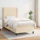 kontinentalseng med madras 90x190 cm stof cremefarvet