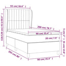 kontinentalseng med madras 90x200 cm stof sort