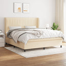 kontinentalseng med madras 160x200 cm stof cremefarvet