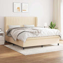 kontinentalseng med madras 180x200 cm stof cremefarvet