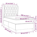 kontinentalseng med madras 90x200 cm stof sort