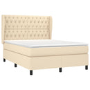 kontinentalseng med madras 140x190 cm stof cremefarvet