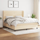 kontinentalseng med madras 180x200 cm stof cremefarvet
