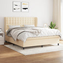 kontinentalseng med madras 180x200 cm stof cremefarvet