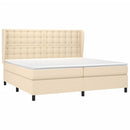 kontinentalseng med madras 200x200 cm stof cremefarvet