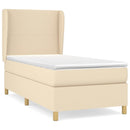 kontinentalseng med madras 90x190 cm stof cremefarvet