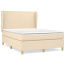 kontinentalseng med madras 140x190 cm stof cremefarvet