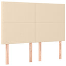 kontinentalseng med madras 140x200 cm stof cremefarvet