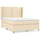 kontinentalseng med madras 140x190 cm stof cremefarvet
