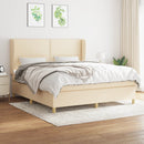 kontinentalseng med madras 180x200 cm stof cremefarvet