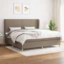 kontinentalseng med madras 200x200 cm stof gråbrun