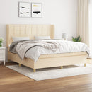 kontinentalseng med madras 180x200 cm stof cremefarvet