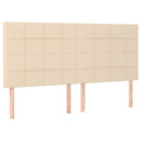 kontinentalseng med madras 200x200 cm stof cremefarvet